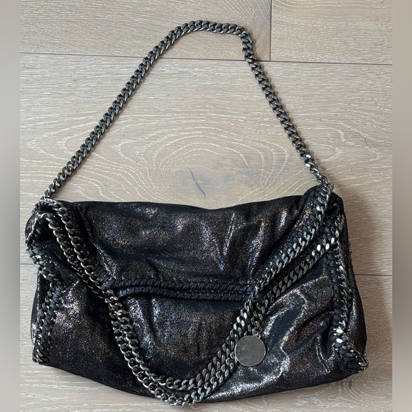 Stella McCartney Handbags - Stella McCartney Shimmering Black Chain Shoulder Bag